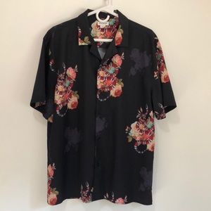 PacSun button up short sleeve shirt, black size L